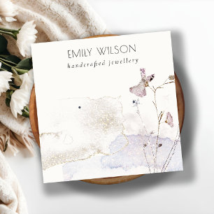 Glitter Pressed Flowers Earrings Stud Display Square Business Card