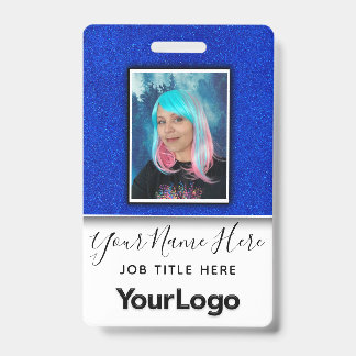 Glitter Professional Corporate Employee Photo Name ID Badge