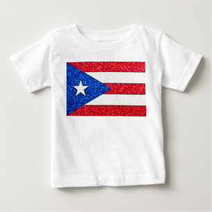Glitter Puerto Rico flag baby shirt