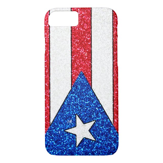 Glitter Puerto Rico flag iPhone 7 case (Back)