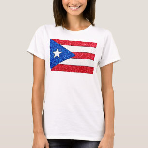 Glitter Puerto Rico flag ladies strap shirt