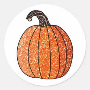Glitter Pumpkin Classic Round Sticker