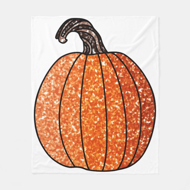 Glitter Pumpkin Fleece Blanket (Front)