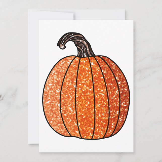 Glitter Pumpkin Holiday Card (Front)