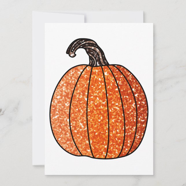 Glitter Pumpkin Invitation (Front)