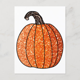Glitter Pumpkin Postcard