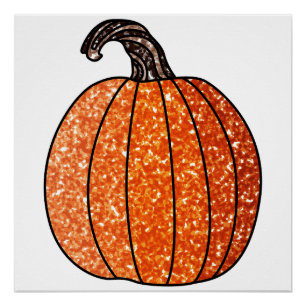 Glitter Pumpkin Poster