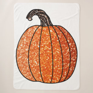 Glitter Pumpkin Sherpa Blanket
