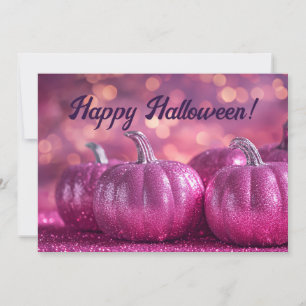 Glitter Pumpkins Halloween Greeting Card