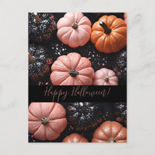 Glitter Pumpkins Halloween Greeting Card