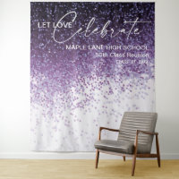Glitter Purple Confetti Class Reunion Backdrop 