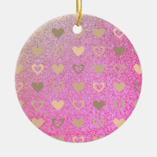 glitter / purple glitter ceramic tree decoration