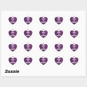 Glitter Purple Heart "Made To Worship" Classic Round Sticker