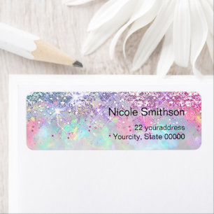 glitter purple opal labels