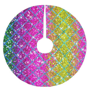 Glitter Purple Snakeskin Brushed Polyester Tree Skirt