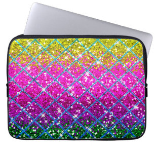 Glitter Purple Snakeskin Laptop Sleeve