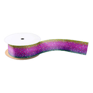 Glitter Purple Snakeskin Satin Ribbon