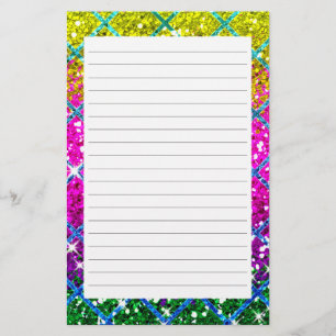 Glitter Purple Snakeskin Stationery