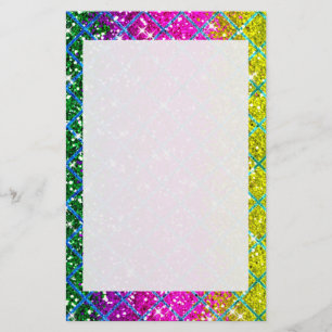 Glitter Purple Snakeskin Stationery