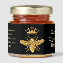 glitter Queen Bee on black background