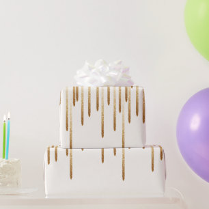 Glitter rain wrapping paper