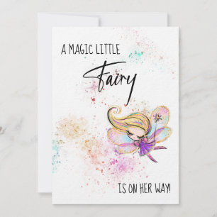 *~*  Glitter Rainbow Baby Fairy Shower Invitation