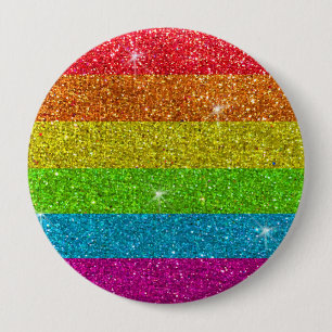 Glitter Rainbow Flag Marriage Equality Gay Pride 10 Cm Round Badge