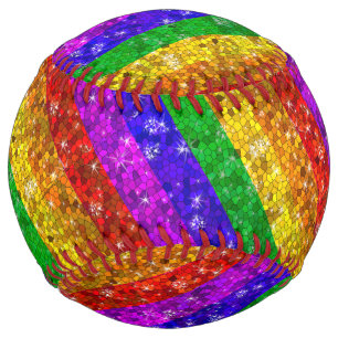 Glitter Rainbow Flag Marriage Equality Gay Pride Softball
