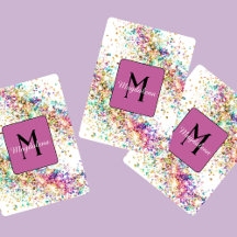 Glitter Rainbow Name Monogram Girly Pink