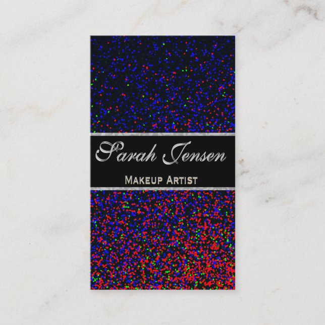 Glitter Rainbow Party Business Card (Front)