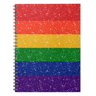 Glitter Rainbow Pride Flag Notebook