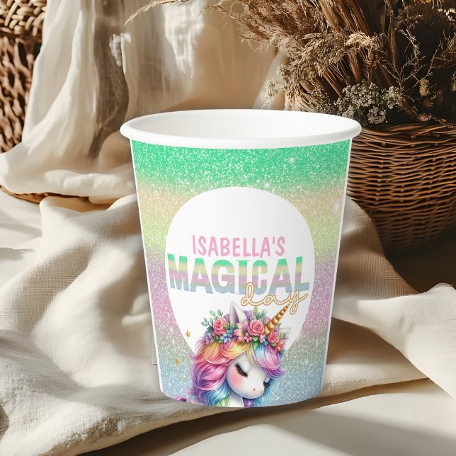 Glitter rainbow unicorn magical paper cups (Creator Uploaded)