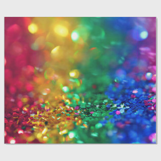glitter rainbow wrapping paper