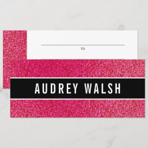 Glitter Raspberry pink luxury Gift Certificate Invitation