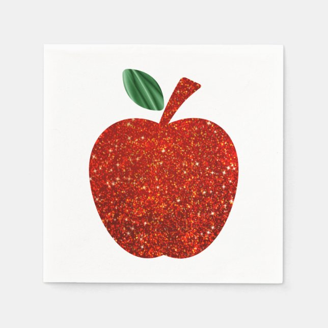Glitter Red Apple Napkin (Front)