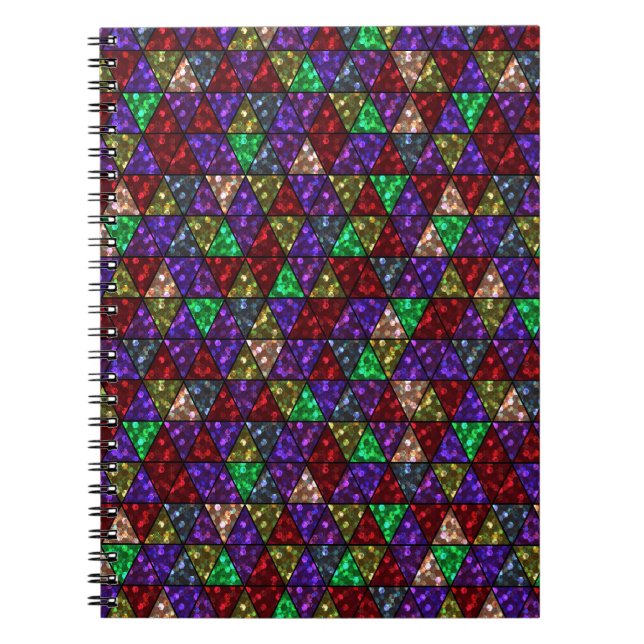 Glitter. Red, green, purple. Notebook (Front)