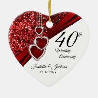 Glitter Red Ruby 40th Anniversary 💕 Keepsake
