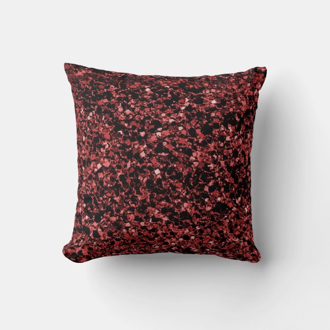 Glitter red texture throw pillow (Front)