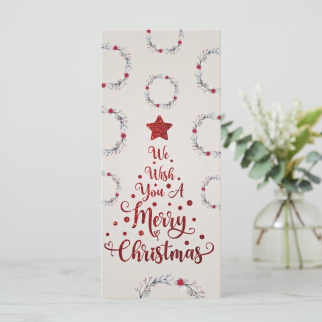 Glitter Red We Wish You Merry Christmas (Standing Front)