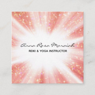 *~* Glitter Reiki Energy Healing Rays Light Worker Square Business Card