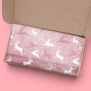 Glitter Reindeer Christmas Pattern   Tissue Paper