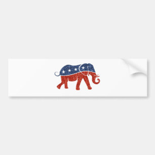 glitter republican elephant bumper sticker
