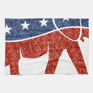 glitter republican elephant tea towel