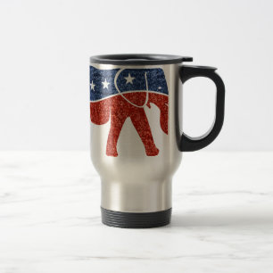 glitter republican elephant travel mug