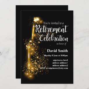 Glitter Retirement Celebration invitation