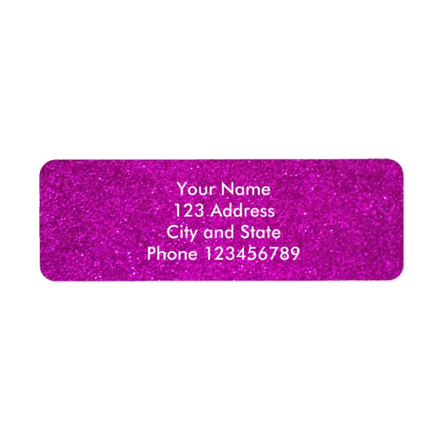 Glitter return address labels | faux pink glimmers (Front)