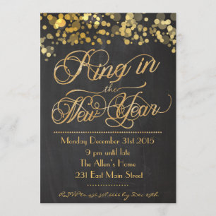 Glitter Ring in the New Years EVE Invitation