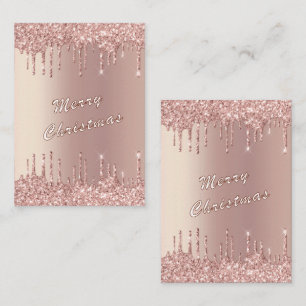 Glitter Rose Gold Christmas Card