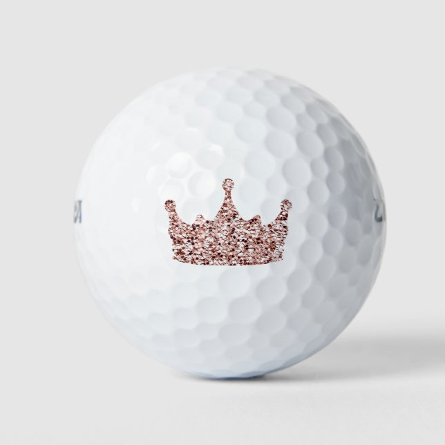 Glitter Rose Gold Crown Clipart Queen ClipartCrown Golf Balls (Front)