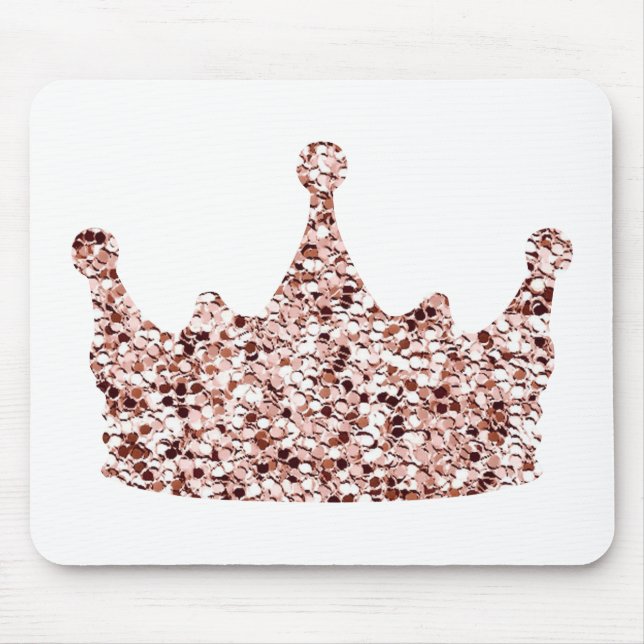 Glitter Rose Gold Crown Clipart Queen ClipartCrown Mouse Mat (Front)